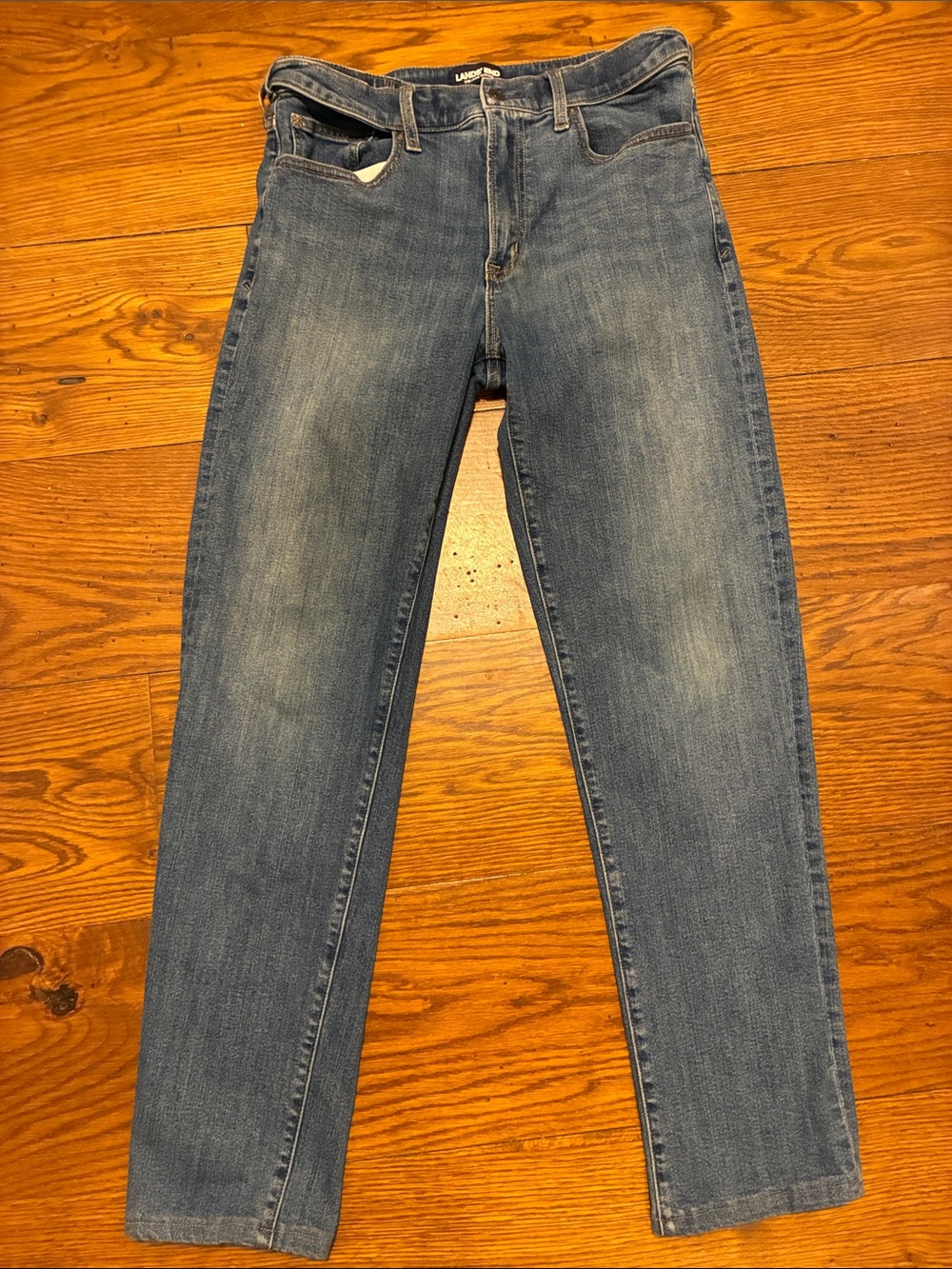 Lands' End Men’s Slim Straight Blue Jeans
